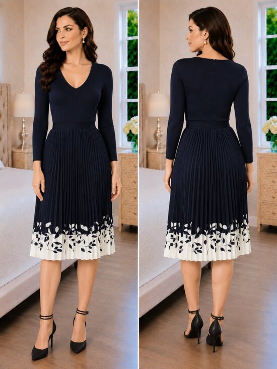Sachin + Babi Dresses & Skirts - Sachin & Babi Blue Almeria Pleated Knit Midi Dress $495